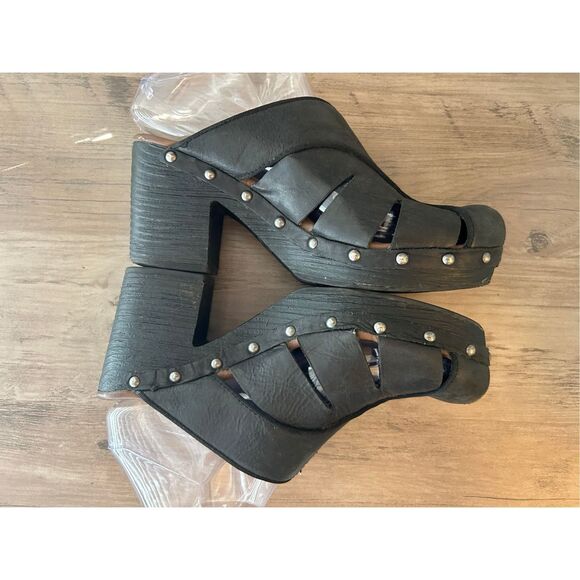 Korks by Kork-Ease Neneh black leather mules women's size 8 minimalist boho hipp - Picture 5 of 10